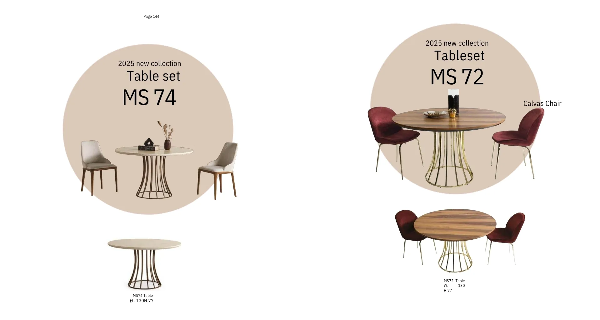 Ms 72 ve Ms 74 Masa Sandalye