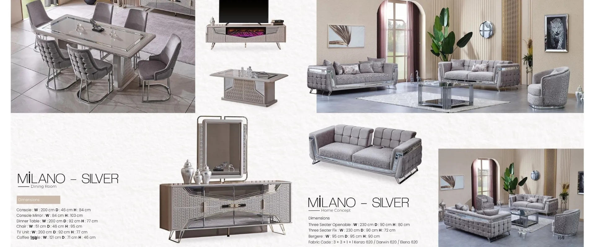 Milano Silver Yemek Odası
