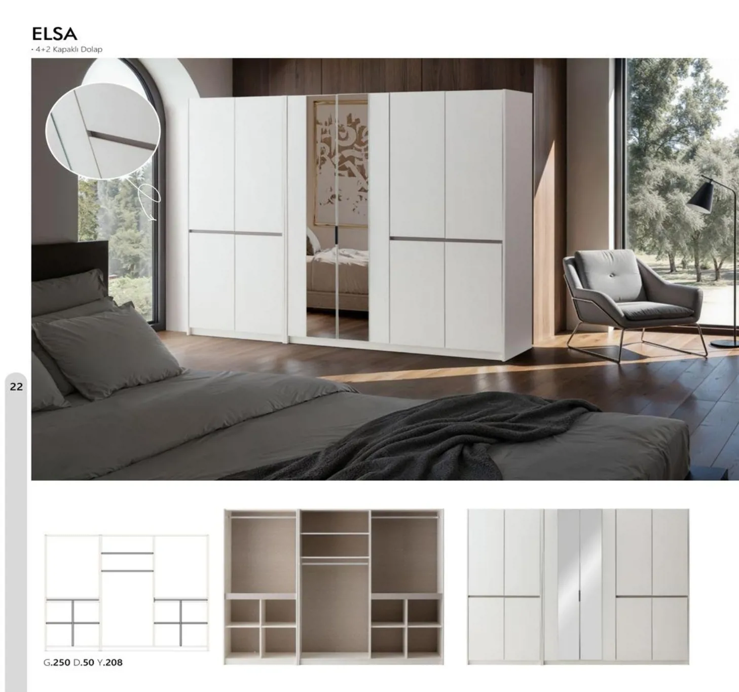 Elsa 4+2 Kapaklı Gardrop