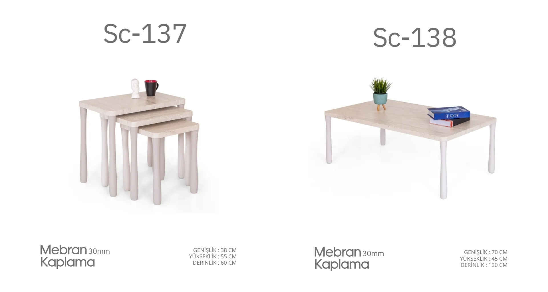 Sc-137 ve Sc-138 Mebran Kaplama Sehpa