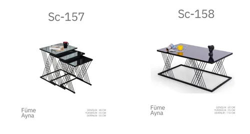 Sc-157 ve Sc-158 Füme Ayna Sehpa