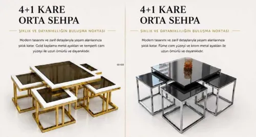 4+1 Kare Orta Sehpa