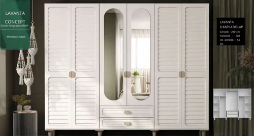 Lavanta 6 Kapaklı Gardrop