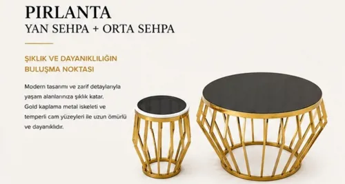 Pırlanta Yan ve Orta Sehpa