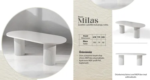 Beyaz Milas Masa