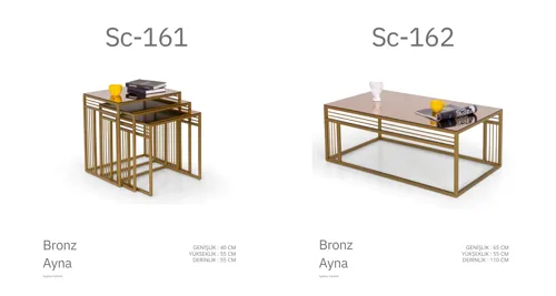 Sc-161 ve Sc-162 Bronz Ayna Sehpa 