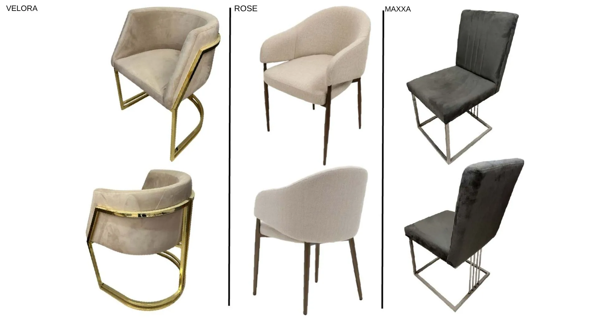 Velora , Rose ve Maxxa Metal Sandalye