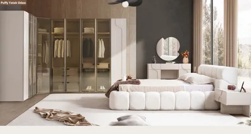 Puffy Köşe Dolaplı Yatak Odası Takımı