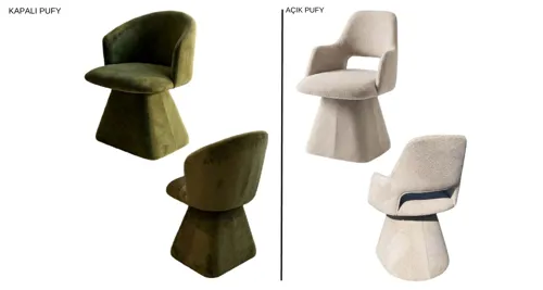 Kapalı ve Açık Puffy Sandalye 