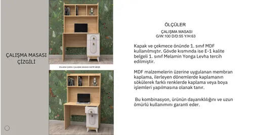 Çizgili Çalışma Masası