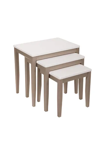 Briza 3’lü Zigon Sehpa Seti Krem – Platin